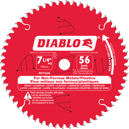 Lame de scie en aluminium, 7-1/4", 56 dents, Pour Non ferreux NRZ Safety Inc.