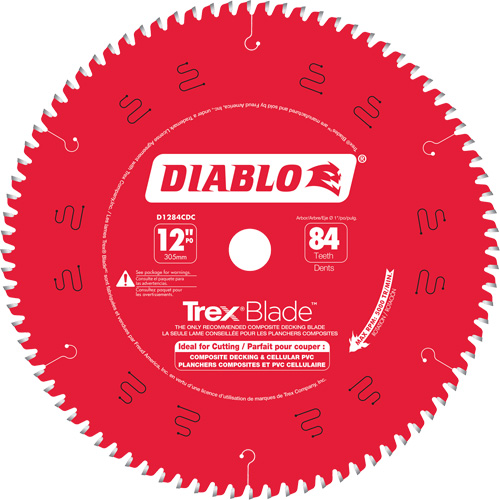 Lame de scie &agrave; d&eacute;couper Trex Blade, 12", 84 dents, Pour Plastique/Plastique NRZ Safety Inc.