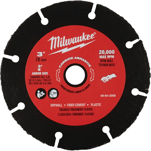 Lame abrasive au carbure, 3" x Arbre de 3/8", Carbure de silicium, 20 000 Tr/min NRZ Safety Inc.