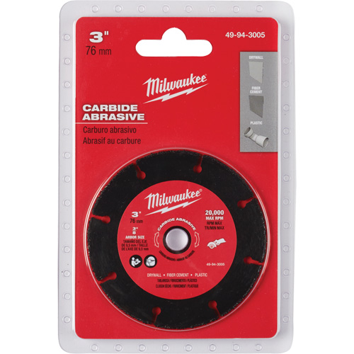 Lame abrasive au carbure, 3" x Arbre de 3/8", Carbure de silicium, 20 000 Tr/min NRZ Safety Inc.