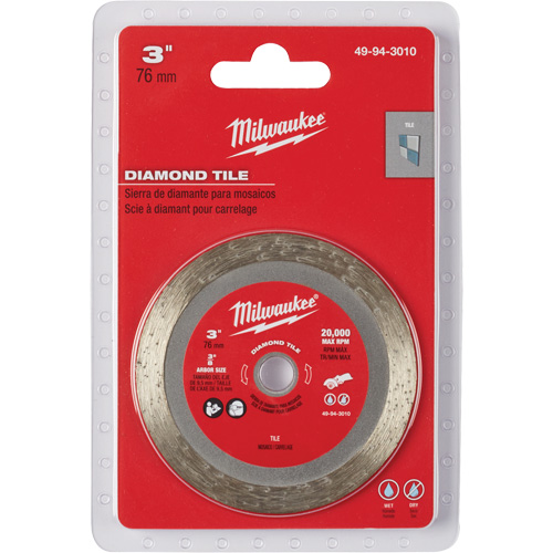 Tile Blade, 3" x 3/8" Arbor, Diamond, 20000 RPM NRZ Safety Inc.