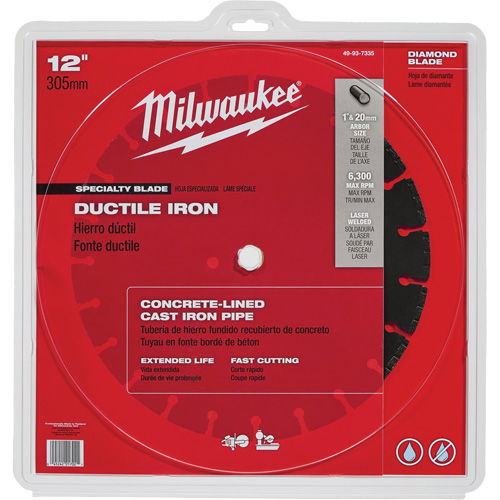 Lame de scie circulaire pour la fonte ductile, 12", Pour Fonte ductile NRZ Safety Inc.