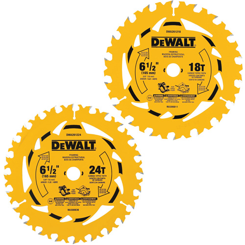 Assortiment de lames de scie circulaire, 6-1/2", 18/24 dents, Pour Bois NRZ Safety Inc.