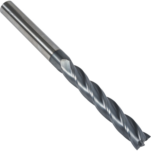 S237 30° Extra Long Square End Mill, 1/4" Dia., 4" L, 4 Flutes, 1/4" Shank, Carbide NRZ Safety Inc.