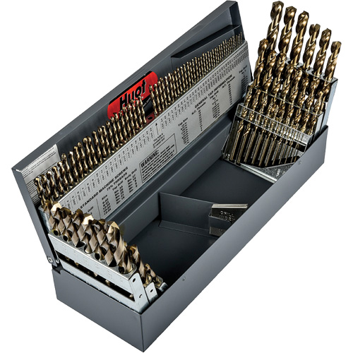 Jeu de forets s&eacute;rie courte combin&eacute;s robustes, 115 morceaux, Acier rapide au cobalt NRZ Safety Inc.