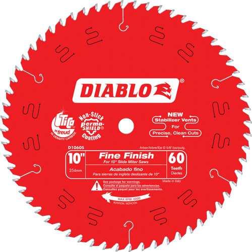 Contractor Saw Blades - Fine Finishing Saw Blades, 10", 60 Teeth, Wood Use NRZ Safety Inc.