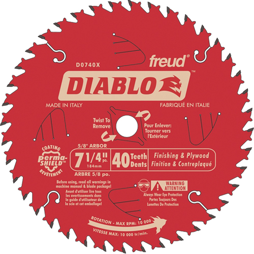 Lames de scie pour entrepreneur - Lames de scie finition, 7-1/4", 40 dents, Pour Bois NRZ Safety Inc.