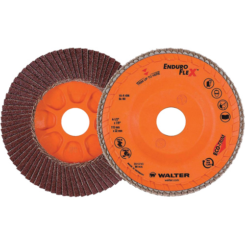 Disque &agrave; lamelles Enduro-Flex, 4-1/2" x 7/8", Type 27, Grain 60, Alumine de zirconium NRZ Safety Inc.