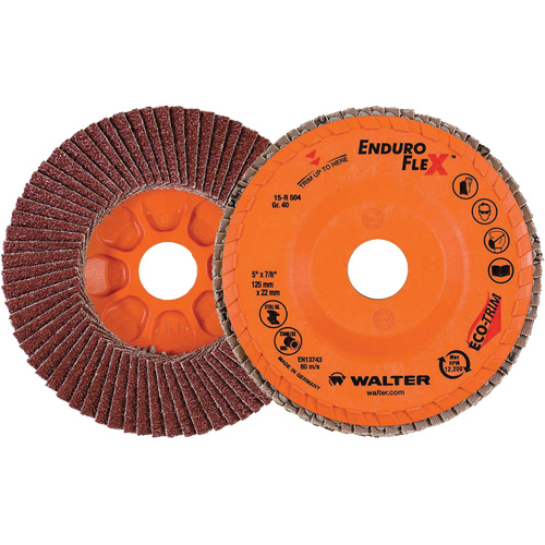 Enduro-Flex Flap Disc, 5" x 7/8", Type 27, 40 Grit, Zirconia Alumina NRZ Safety Inc.