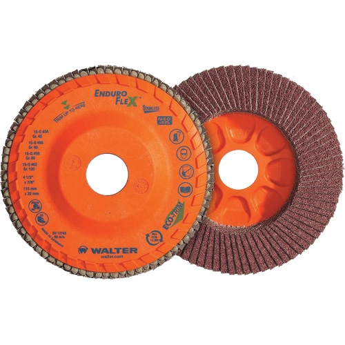 Enduro-Flex Stainless Flap Disc, 5" x 5", Type 27, 80 Grit, Zirconia Alumina NRZ Safety Inc.