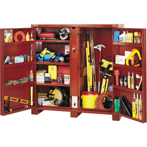 Armoire &agrave; tablettes Jobsite, Acier, 47,5 pi³, Rouge NRZ Safety Inc.