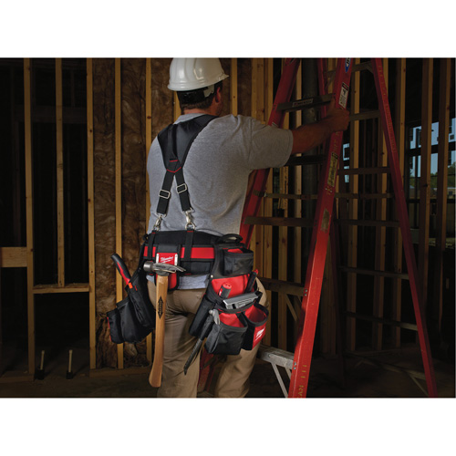 Contractor Work Belt With  Suspension Rig, Nylon, Black NRZ Safety Inc.
