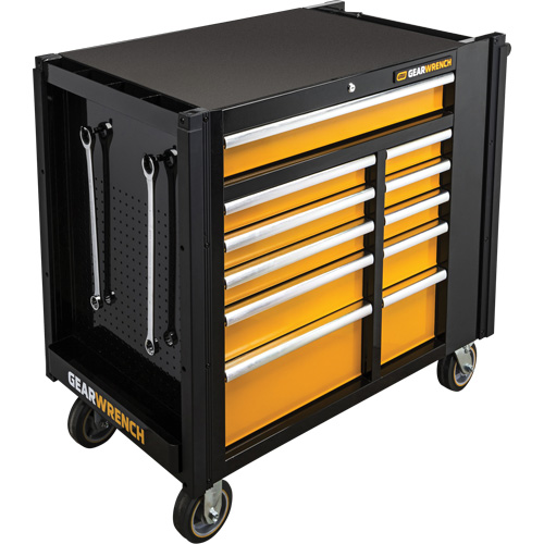 Chariot &agrave; outils &eacute;lectrique, 11 tiroirs, 42-1/2" la x 24-7/16" p x 41" h, Noir/Orange NRZ Safety Inc.