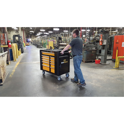Chariot &agrave; outils &eacute;lectrique, 11 tiroirs, 42-1/2" la x 24-7/16" p x 41" h, Noir/Orange NRZ Safety Inc.