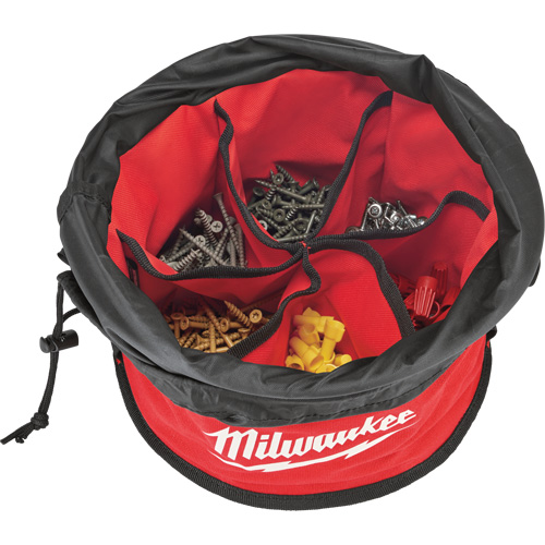 Sac range-tout style parachute, 11-4/5" lo x 11-4/5" la x 11" h, Nylon, Noir/Rouge NRZ Safety Inc.