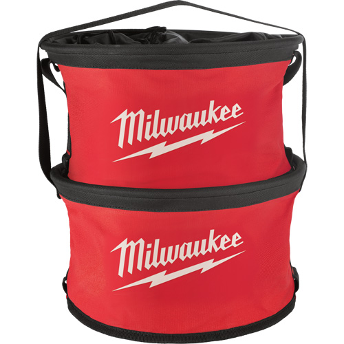 Sac range-tout style parachute, 11-4/5" lo x 11-4/5" la x 11" h, Nylon, Noir/Rouge NRZ Safety Inc.