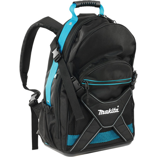 Jobsite Backpack, 9-1/2" L x 15" W, Black/Blue, Polyester NRZ Safety Inc.