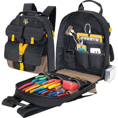 E-Charge Back Pack, 13-1/2" L x 5-1/4" W, Black, Polyester NRZ Safety Inc.
