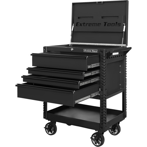 EX Deluxe Series Tool Cart, 4 Drawers, 22-7/8" L x 33" W x 44-1/4" H, Black NRZ Safety Inc.