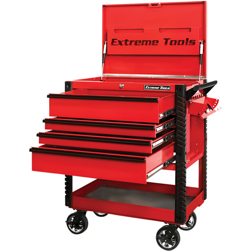 EX Deluxe Series Tool Cart, 4 Drawers, 22-7/8" L x 33" W x 44-1/4" H, Red NRZ Safety Inc.