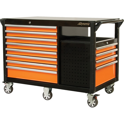 Industrial Cart, 12 Drawers, 31-5/8" L x 52-1/2" W x 40-1/4" H, Black/Orange NRZ Safety Inc.