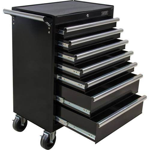 Industrial Tool Cart, 7 Drawers, 27" W x 18-3/4" D x 39" H, Black NRZ Safety Inc.