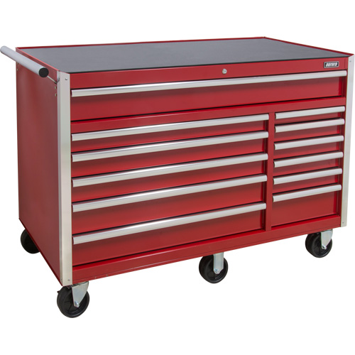 Chariot &agrave; outils industriel, 12 tiroirs, 56" la x 24-1/2" p x 38-1/8" h, Rouge NRZ Safety Inc.