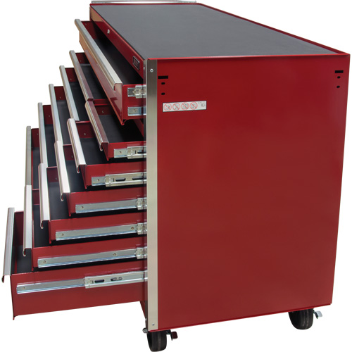 Chariot &agrave; outils industriel, 12 tiroirs, 56" la x 24-1/2" p x 38-1/8" h, Rouge NRZ Safety Inc.
