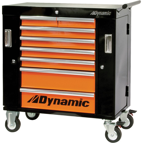 Armoire roulante, 8 tiroirs, 36" la x 18" p x 39-1/4" h, Noir/Orange NRZ Safety Inc.