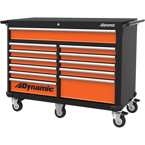 Roller Cabinet, 12 Drawers, 53" W x 24" D x 41" H, Black/Orange NRZ Safety Inc.