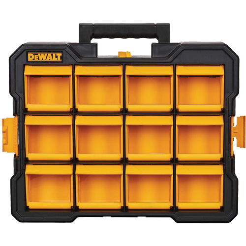 Flip-Bin Organizer, 3-7/8" W x 17-3/4" D x 13-7/8" H, Black/Yellow NRZ Safety Inc.