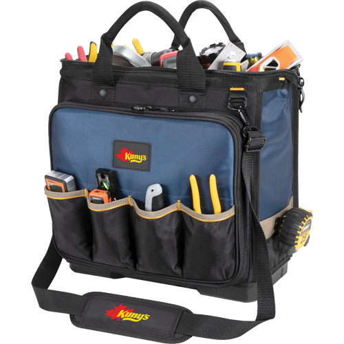 Molded Base Multi-Compartment Technician's Tool Bag, Ballistic Polyester, 54 Pockets, Black/Blue NRZ Safety Inc.
