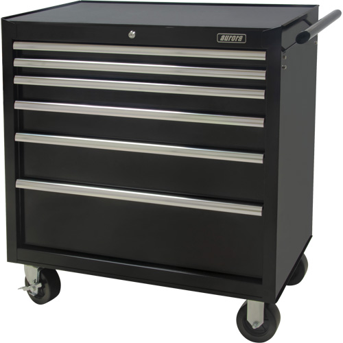 Industrial Tool Cart, 6 Drawers, 39" W x 20-4/5" D x 38-1/2" H, Black NRZ Safety Inc.