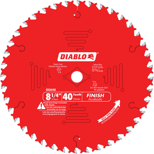 Lames de scie pour entrepreneur - Lames de scie finition, 8-1/4", 40 dents, Pour Bois NRZ Safety Inc.