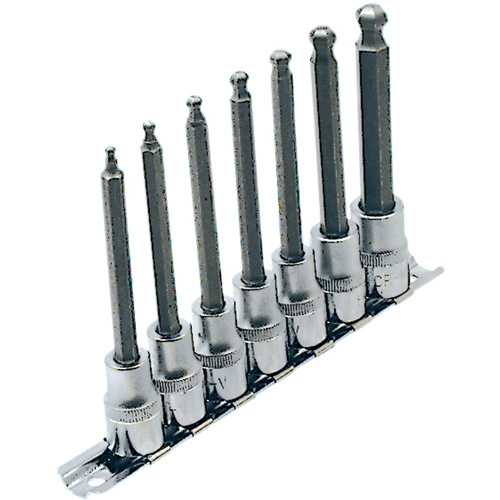 Jeu de douilles &agrave; embouts longs et sph&eacute;riques de 4" SAE LHSW-3807, Sph&egrave;re hexagonale, Prise 3/8", 7 mr NRZ Safety Inc.