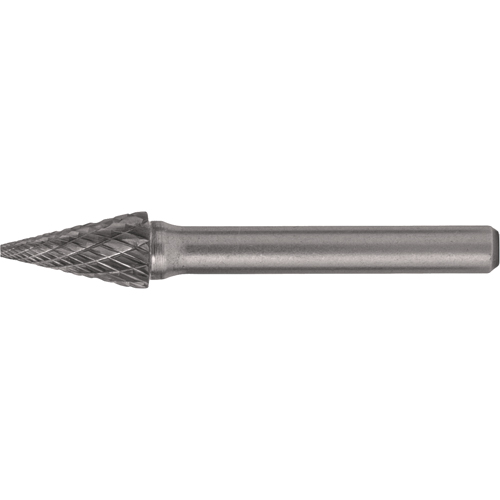 Fraises au carbure solide - Forme conique pointue CLEVELAND, SM-3, 1/4" dia., 1/4" Tige, 1" Prof. de la coupe NRZ Safety Inc.