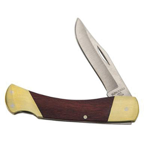 Sportsman Knife with Curved Handle, 2-5/8" Blade, Stainless Steel Blade, Wood Handle NRZ Safety Inc.