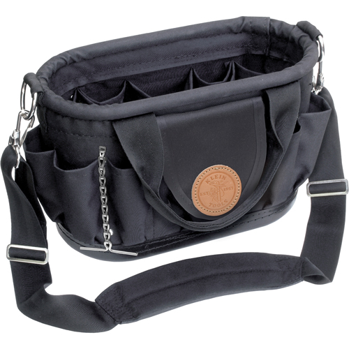 Tool Tote with Shoulder Strap, Polyester, 17 Pockets, Black NRZ Safety Inc.