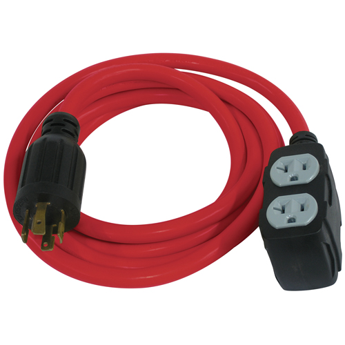 Rallonge pour g&eacute;n&eacute;ratrice, SJTW, AWG 12/3, 30 A, 4 prise(s), 10' NRZ Safety Inc.