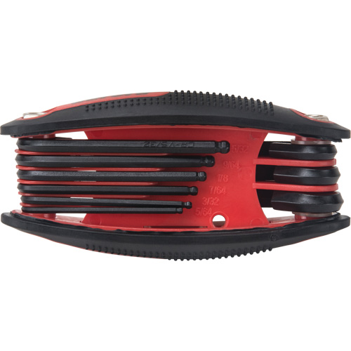 Ball End Fold-Up Hex Key Set, 9 Pcs., Imperial NRZ Safety Inc.