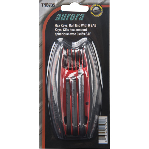 Ball End Fold-Up Hex Key Set, 9 Pcs., Imperial NRZ Safety Inc.