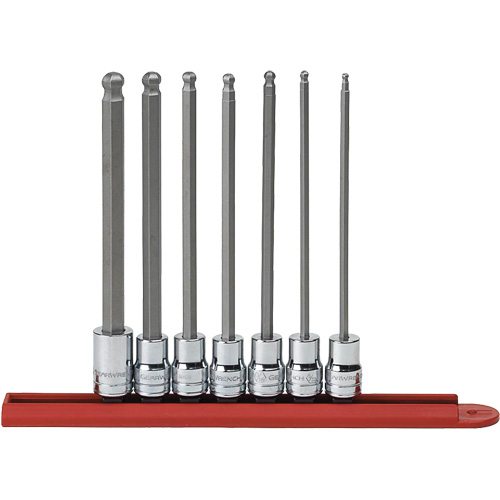 Jeu de douilles SAE &agrave; embout sph&eacute;rique long, Hexagonale, Prise 3/8", 7 mr NRZ Safety Inc.
