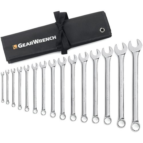 Jeu de cl&eacute;s longues &agrave; coupe &agrave; 12 pans avec pochette &agrave; outils roulable, Combinaison, 15 morceaux, Imp&eacute;rial NRZ Safety Inc.