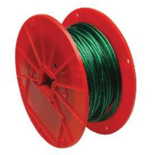Wire Cable, 250' (76.2 m) x 1/16", 28 lbs. (0.014 tons), Vinyl Coated NRZ Safety Inc.
