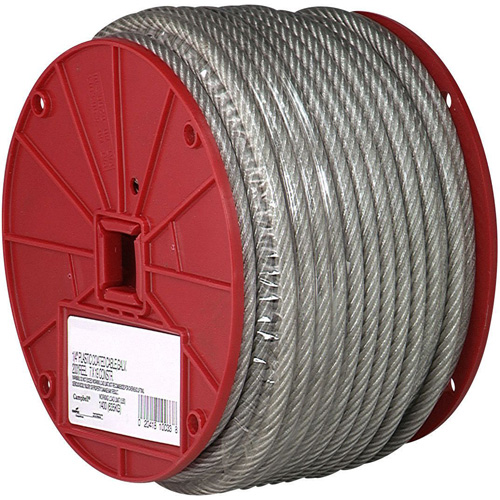 Wire Cable, 250' (76.2 m) x 3/16", 840 lbs. (0.42 tons), Vinyl Coated NRZ Safety Inc.