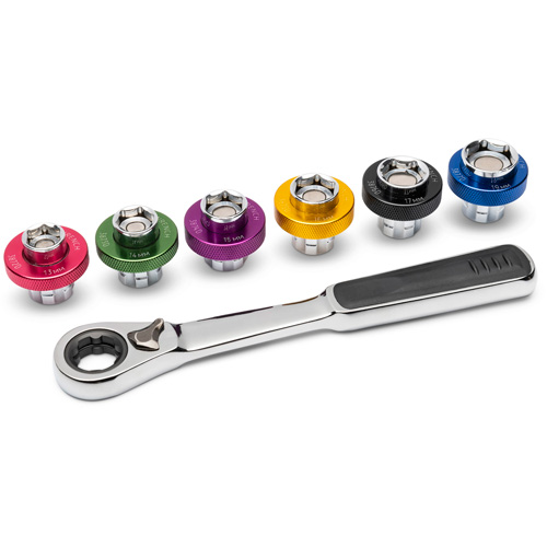 Jeu de douilles m&eacute;triques magn&eacute;tiques &agrave; 6 pans pour bouchon de vidange d'huile, 7 Morceaux, Prise de 3/8" NRZ Safety Inc.