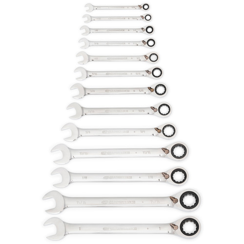 Jeu de cl&eacute;s &agrave; cliquets r&eacute;versibles SAE &agrave; 12 pans et 72 dents, Combinaison, 13 morceaux, Imp&eacute;rial NRZ Safety Inc.