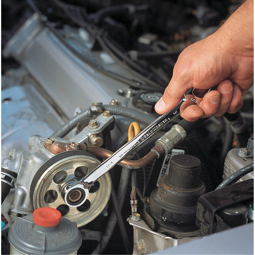 Jeu de cl&eacute;s &agrave; cliquets r&eacute;versibles SAE &agrave; 12 pans et 72 dents avec pochette &agrave; outils enroulable, Combinaison, 7 morceaux, Imp&eacute;rial NRZ Safety Inc.