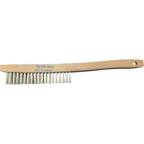 Brosses de nettoyage &agrave; manche recourb&eacute;, Acier inoxydable, 4 x 19 rangs de fils, Longueur 14" NRZ Safety Inc.