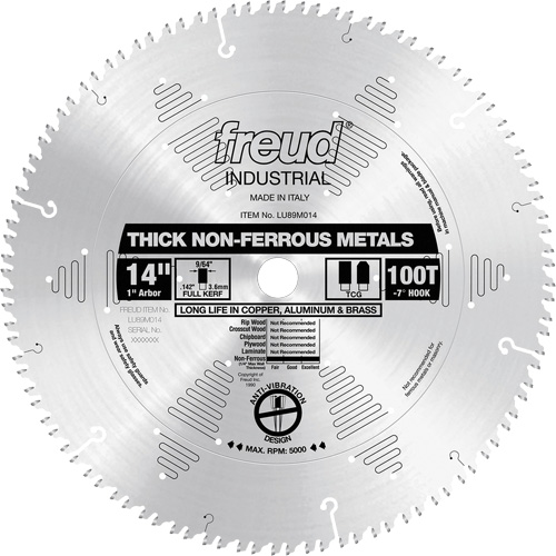 Industrial Saw Blade, 14", 100 Teeth, Non-Ferrous Use NRZ Safety Inc.